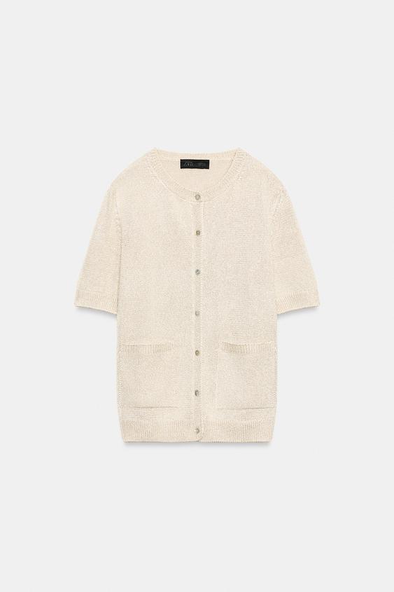 Veste en maille à manches courtes