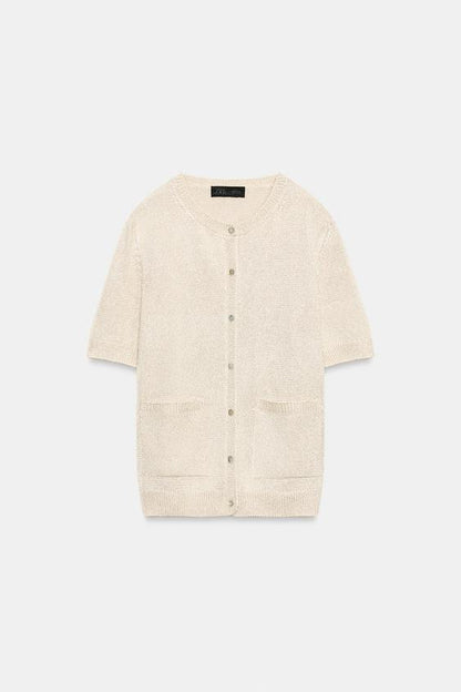 Veste en maille à manches courtes