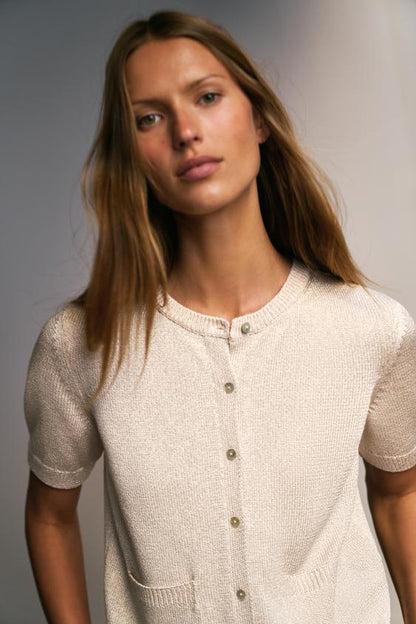 Veste en maille à manches courtes