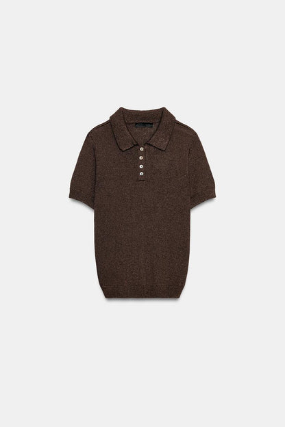 Polo en maille à manches courtes