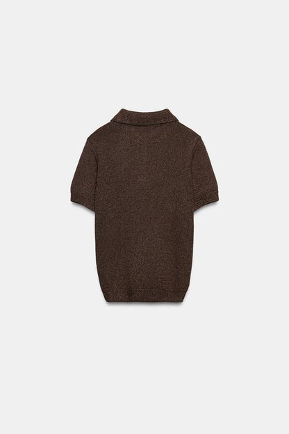Polo en maille à manches courtes
