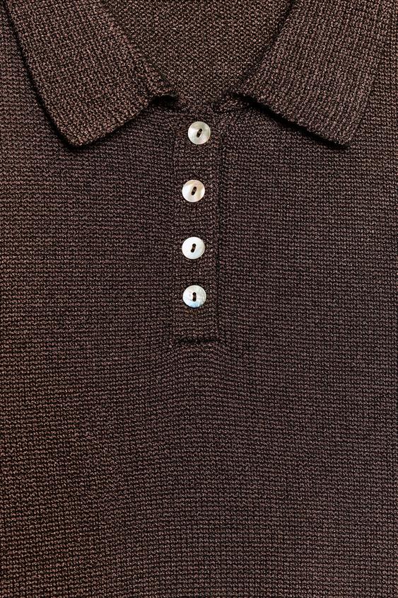 Polo en maille à manches courtes