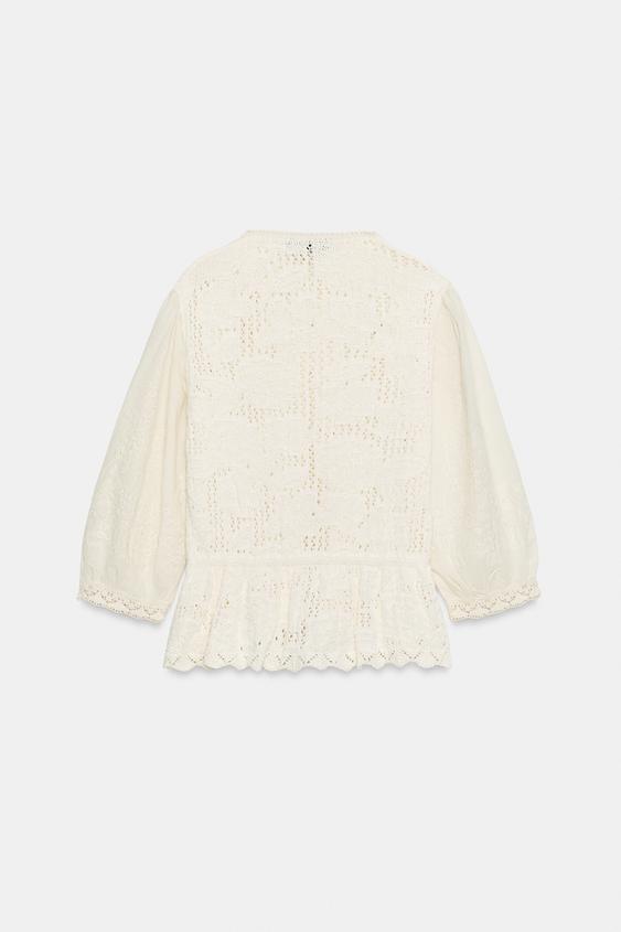 Veste romantique en maille contrastée