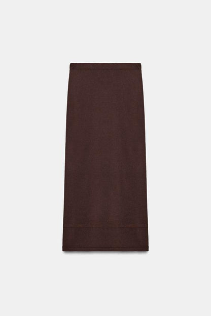 Jupe droite fluide en maille