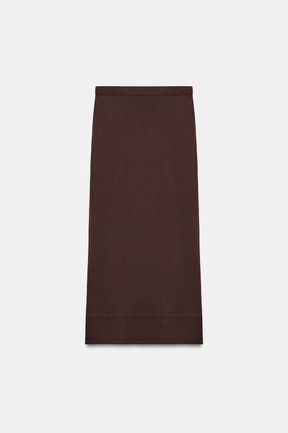 Jupe droite fluide en maille