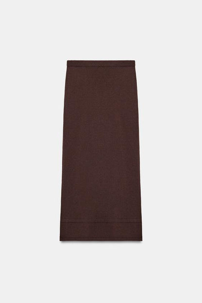Jupe droite fluide en maille