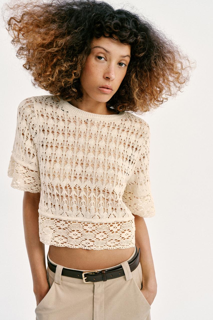 Top en maille pointelle