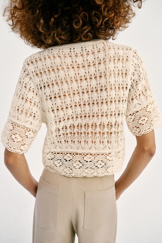 Top en maille pointelle