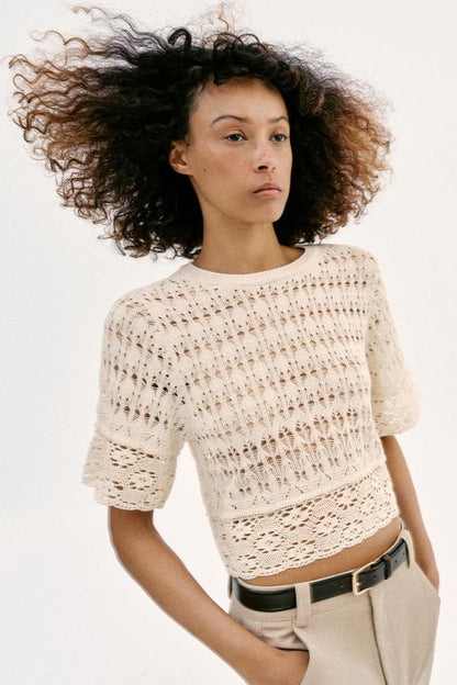 Top en maille pointelle