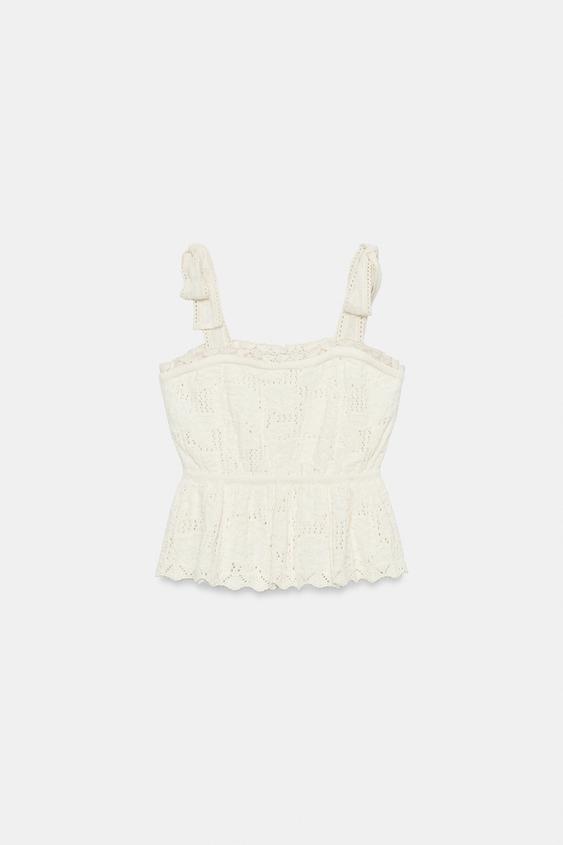 Top romantique en maille avec nœuds