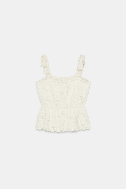 Top romantique en maille avec nœuds