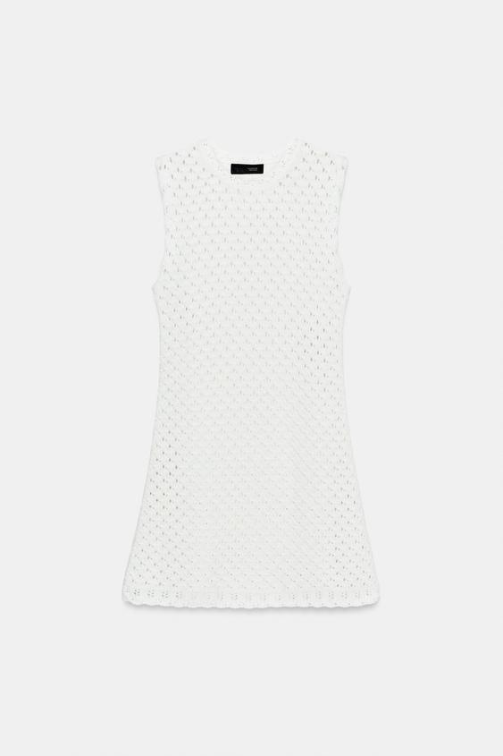 Robe mini en maille pointelle