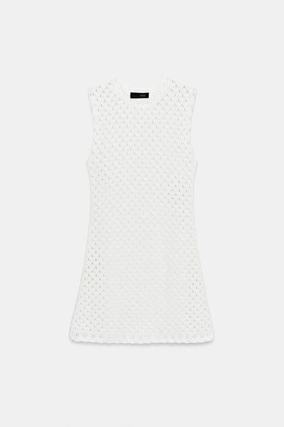 Robe mini en maille pointelle