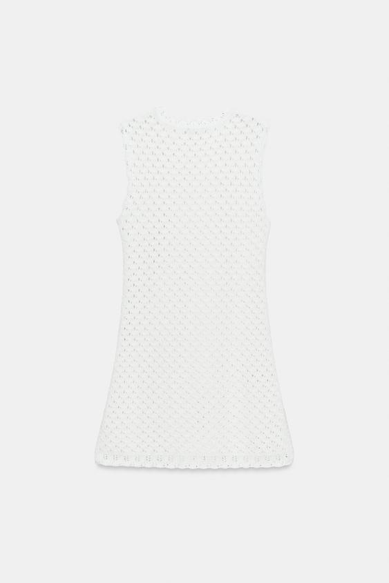 Robe mini en maille pointelle