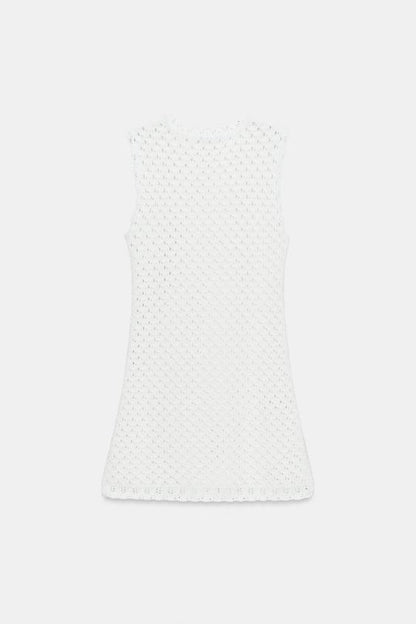 Robe mini en maille pointelle