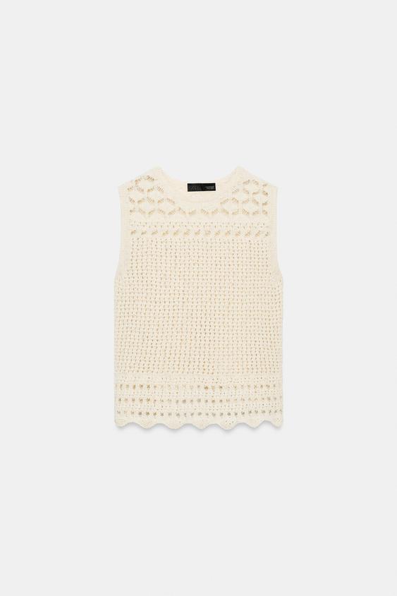Top en maille pointelle