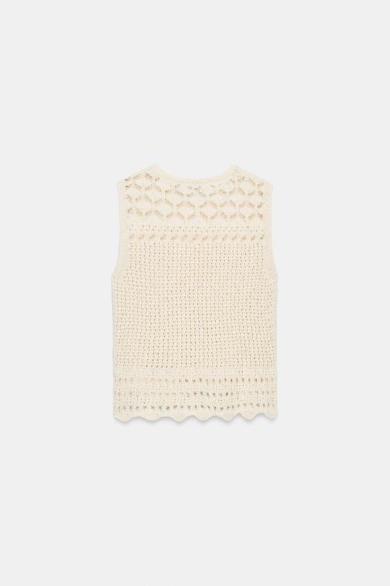 Top en maille pointelle