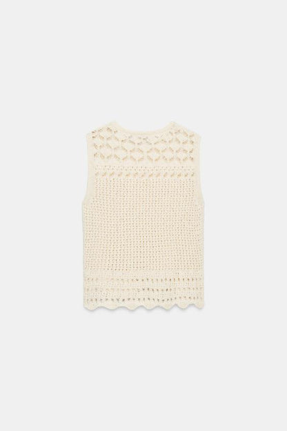 Top en maille pointelle