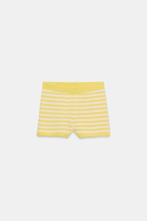 Short en maille rayée