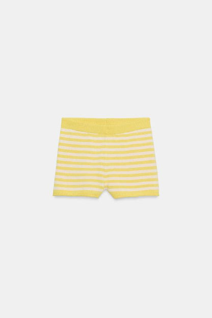 Short en maille rayée