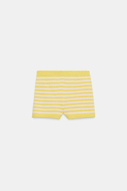Short en maille rayée