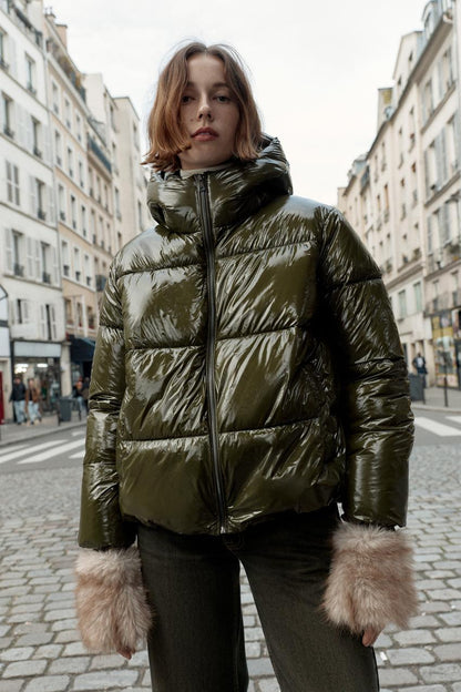 Anorak effet brillant déperlant coupe-vent