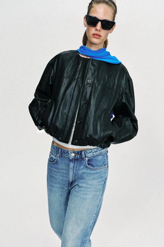 Blouson ballon effet cuir