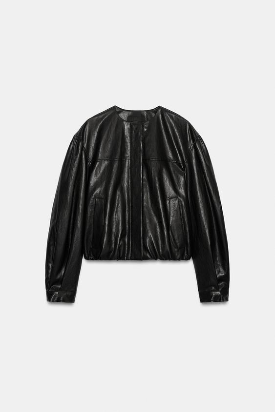 Blouson ballon effet cuir