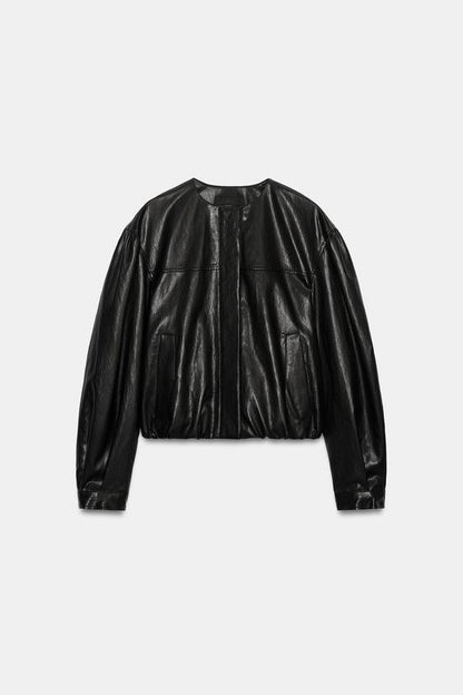 Blouson ballon effet cuir