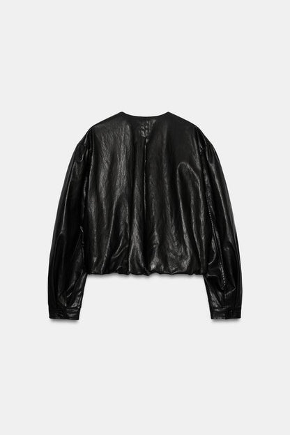 Blouson ballon effet cuir