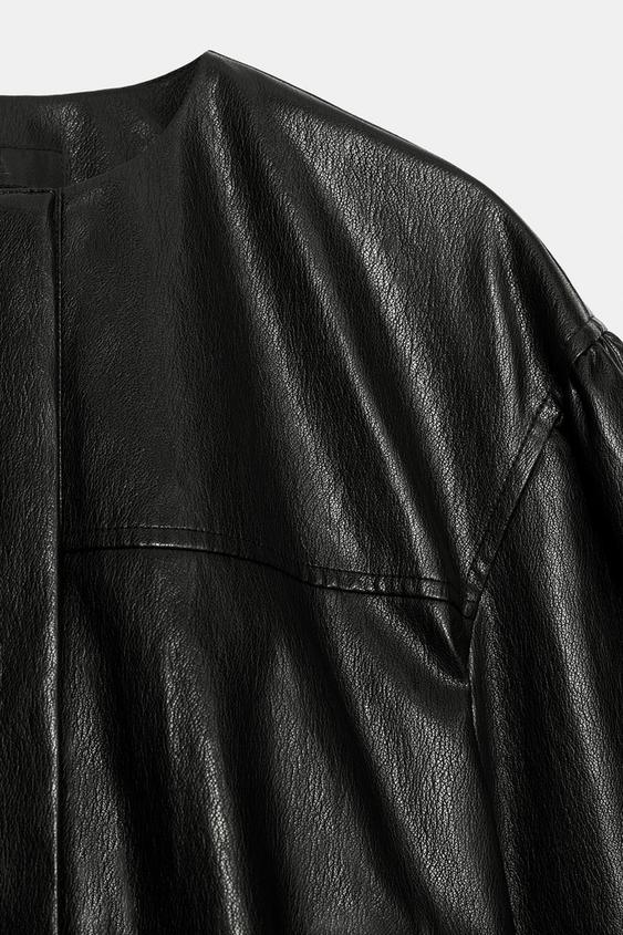 Blouson ballon effet cuir