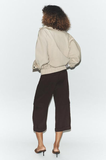 Veste bomber oversize à col montant