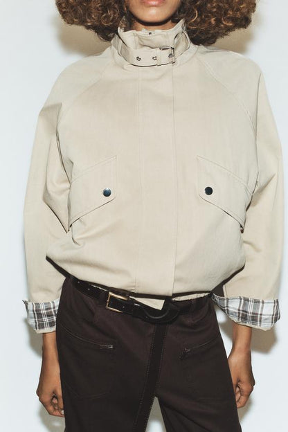 Veste bomber oversize à col montant
