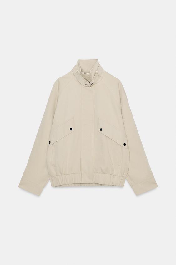 Veste bomber oversize à col montant
