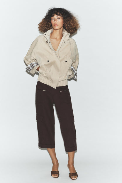 Veste bomber oversize à col montant