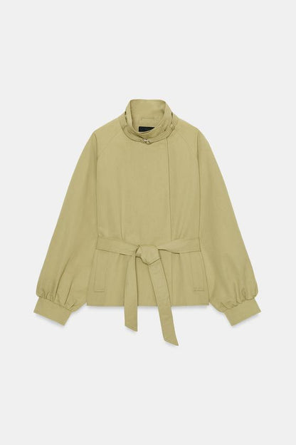 Blouson à col montant avec ceinture
