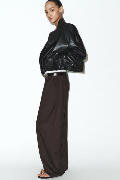 Veste bomber matelassée effet cuir