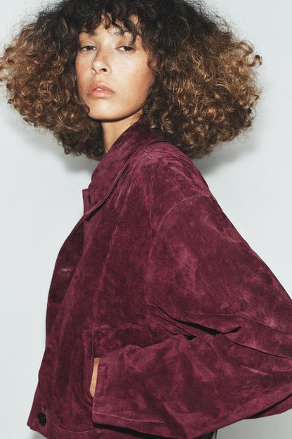 Blouson 100 % cuir suédé