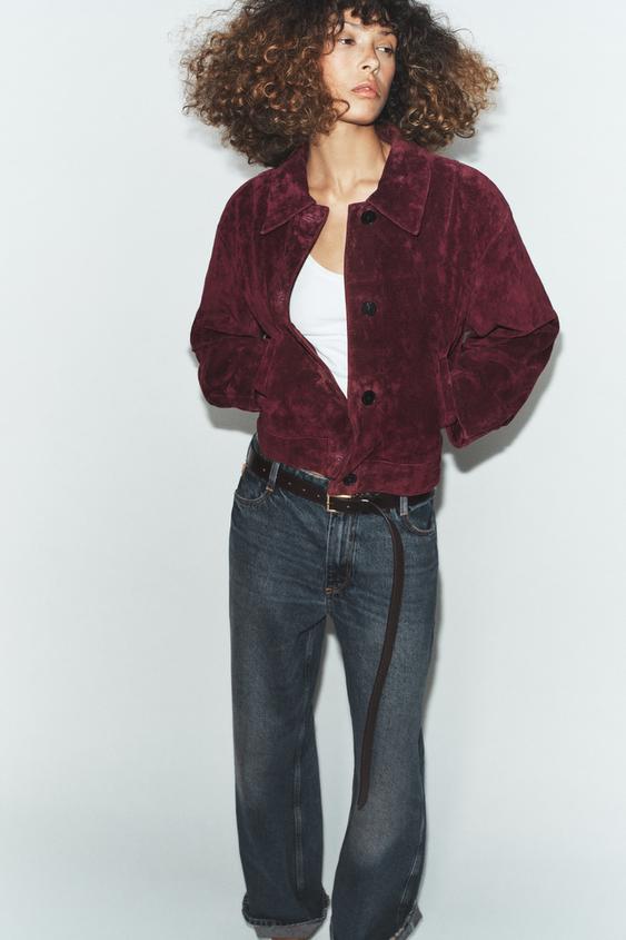 Blouson 100 % cuir suédé