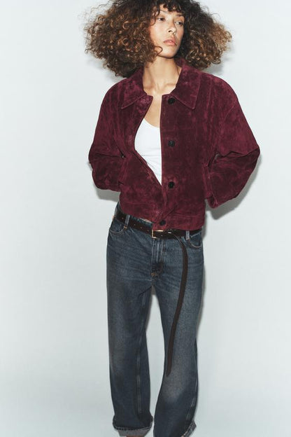 Blouson 100 % cuir suédé