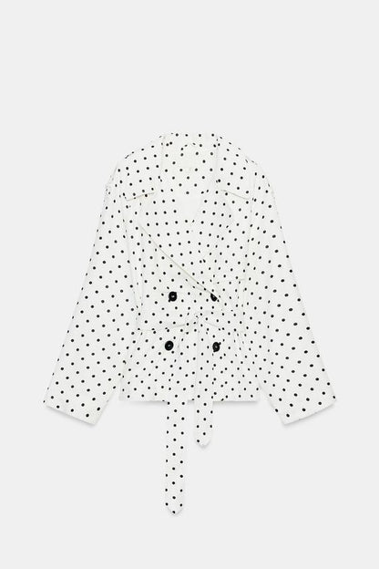 Blouson trench à pois avec ceinture