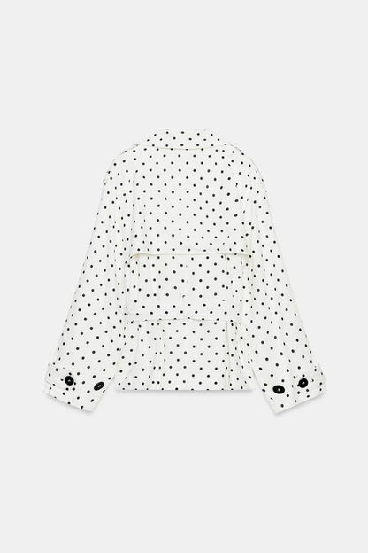 Blouson trench à pois avec ceinture