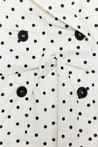 Blouson trench à pois avec ceinture