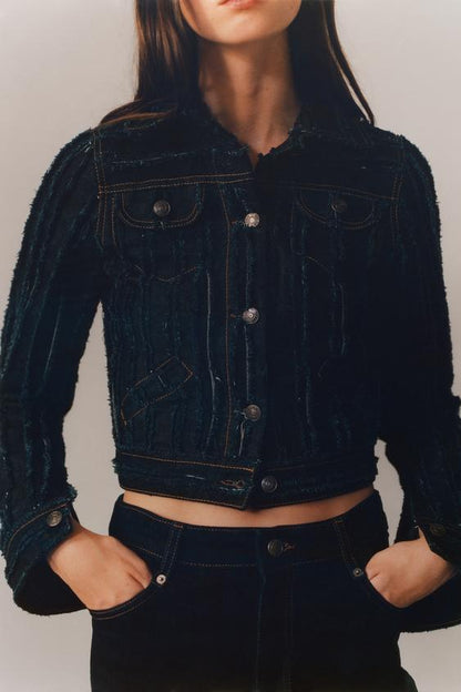 Veste en denim effilochée Édition limitée