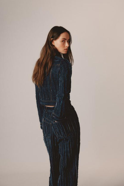 Veste en denim effilochée Édition limitée