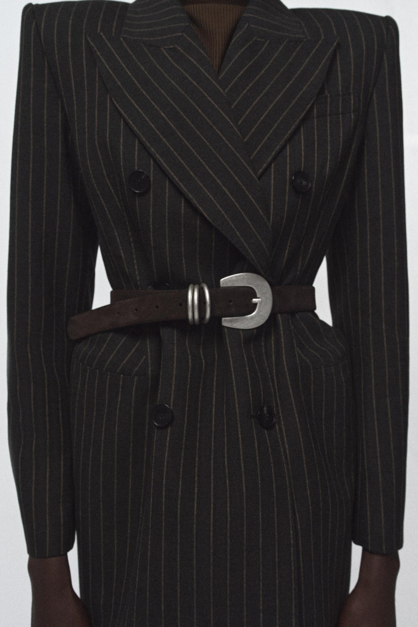 Ceinture 100 % cuir suédé à triple passant