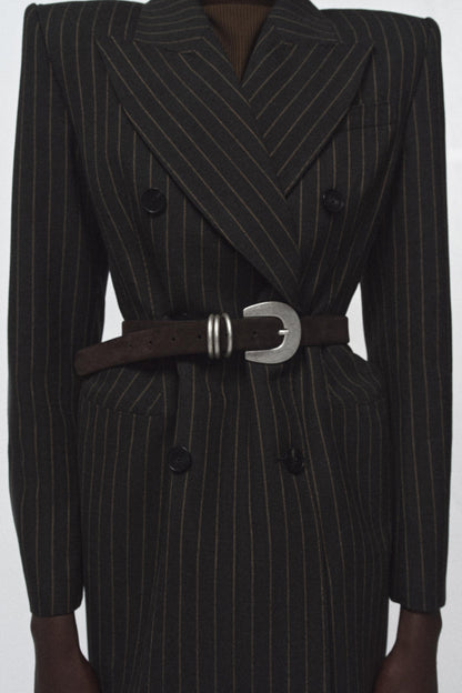 Ceinture 100 % cuir suédé à triple passant