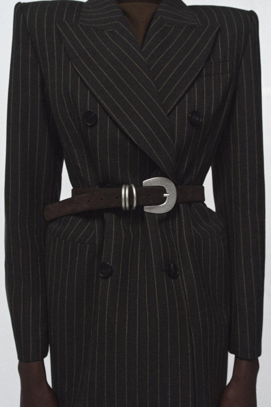 Ceinture 100 % cuir suédé à triple passant
