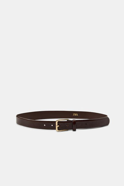 Ceinture 100 % cuir à boucle carrée