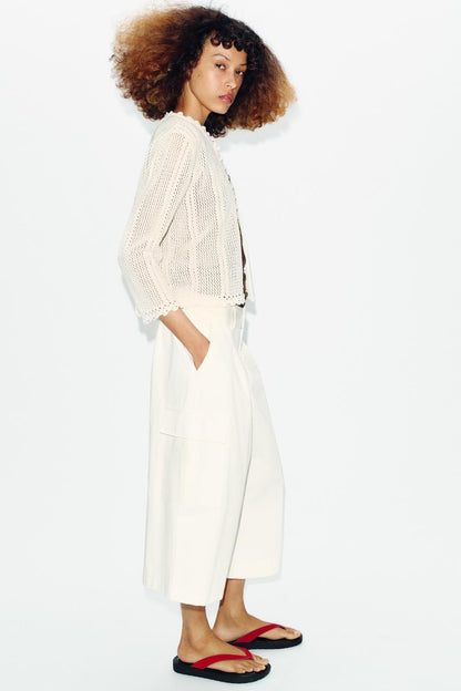 Veste en maille pointelle
